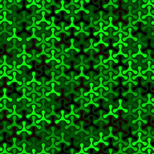 Naadloze Geometrische Smaragd Groene Triplex Vormen Zwarte Achtergrond Giftige Vector — Stockvector