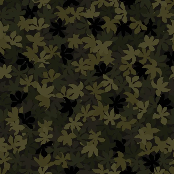 Texture Sans Couture Motif Feuille Couleur Brun Olive Vecteur Vintage — Image vectorielle