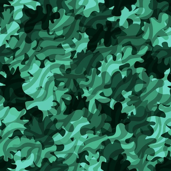 Camuflaje Verde Marino Azul Medio Fondo Del Patrón Estilo Ropa — Vector de stock