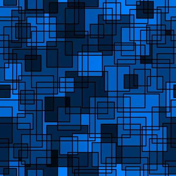 Quad Nahtlose Muster Wiederholte Überlappende Motivtextur Azurblauer Geometrischer Dekorativer Druck — Stockvektor