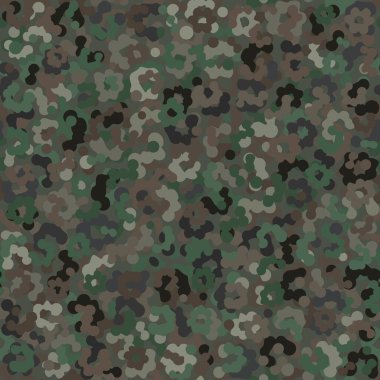 Kamuflajsız model arka planı. Klasik çam ormanı partizan giyim tarzı kamuflaj izleri. Yeşil ve kahverengi renkler ordu tarlası ve orman dokusu. Tasarım elemanı vektör çizimi