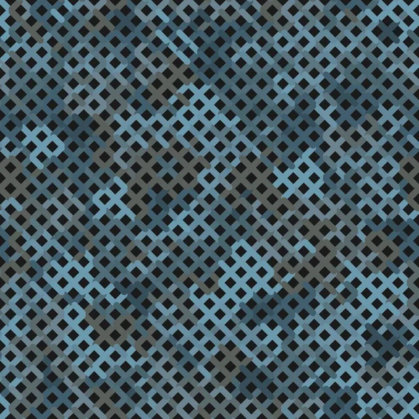 Teal Blue Halftone Camouflage Naadloze Patroon Textuur Urban Color Graphic — Stockvector