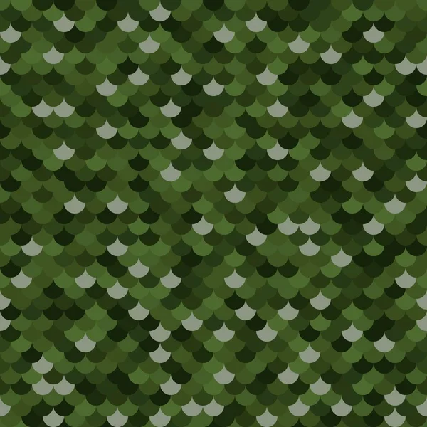 Abstrakte Waldgrüne Halbtöne Fischen Schuppenoberfläche Farbige Tarnschuppentextur Waldnahtloses Muster Mit — Stockvektor