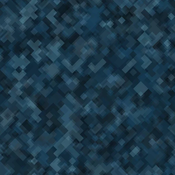 Digitale Monochrome Denim Donkerblauwe Camouflage Naadloos Patroon Abstracte Militaire Geometrische — Stockvector
