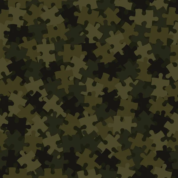 Camouflage Forestier Imitation Puzzle Mixte Forêt Vert Olive Foncé Vecteur — Image vectorielle