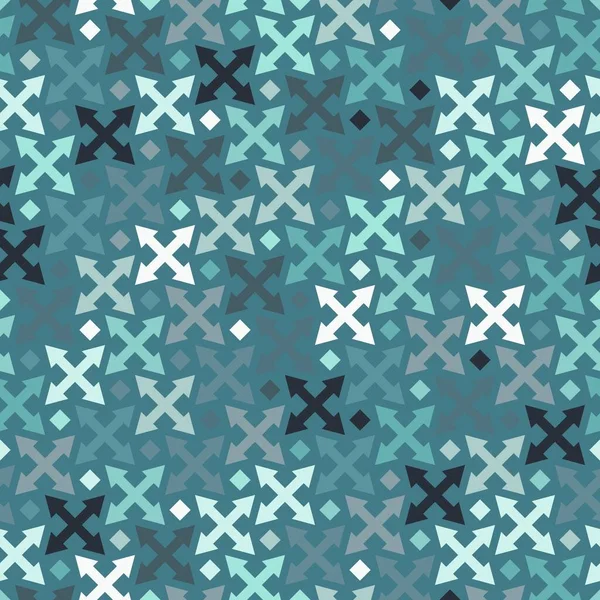 Naadloos Modern Abstract Geometrisch Patroon Met Pijlkruisen Pastel Teal Blauw — Stockvector