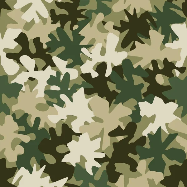 Camouflage Seamless Pattern Background Classic Clothing Style Masking Camo Repeat — Stockvektor