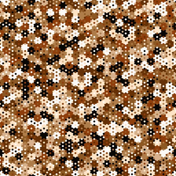 Texture Military Brown Beige Colors Desert Camouflage Seamless Pattern Urban — Vector de stock
