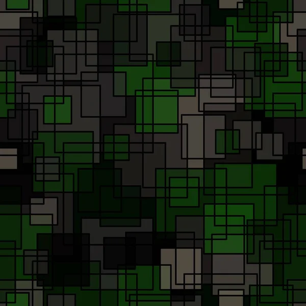 Quad Seamless Pattern Repeated Overlap Layered Motif Texture Brown Green — Vetor de Stock