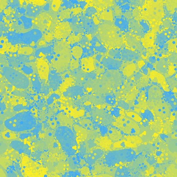 Alien Slime Flecktarn Camouflage Seamless Pattern Background Ukrainian Flag Colored — Stockvektor