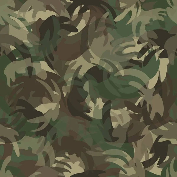Green Brown Camouflage Seamless Pattern Texture Abstract Modern Vector Military — Stock Vector