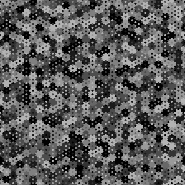 Texture Military Gray Colorless Desert Camouflage Seamless Pattern Urban Hexagon — 图库矢量图片