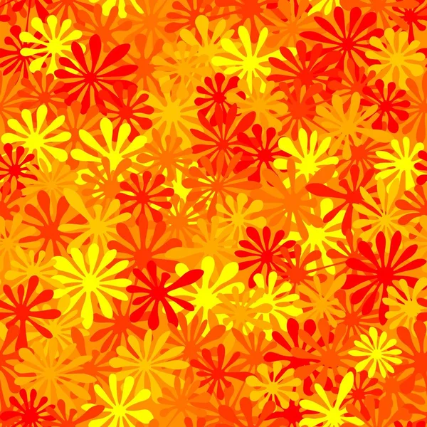 Seamless Sunfire Colored Leaf Pattern Texture Vector Vintage Red Yellow — Image vectorielle