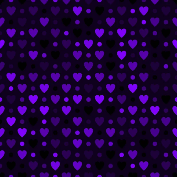 Mosaic Venom Purple Hearts Dots Grid Pattern Decorative Vector Texture — Vettoriale Stock