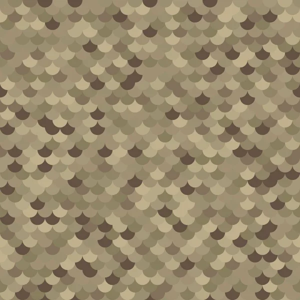 Abstract Beige Tan Halftones Fish Scale Surface Colored Camouflage Scale — Vector de stock