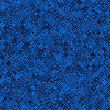 Abstract geometric seamless pattern. Azure blue and black halftone colored tiles background. Modern stylish ornament texture for wrapping paper, carpet, bathroom tiles or clothing textile print