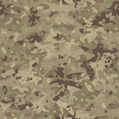 Texture military desert sand camouflage seamless pattern. Abstract army and hunting masking ornament background. Vector military tan colored illustration.