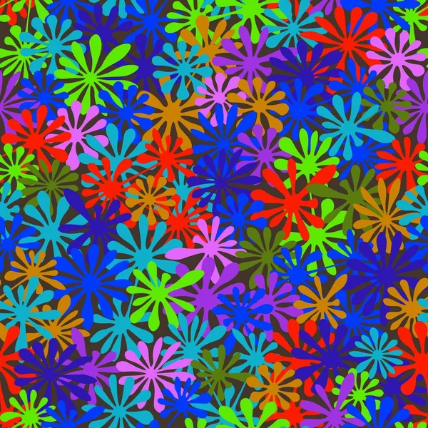 Giftigt Regnbågsfärgad Pensel Stänk Sömlös Mönster Vektor Graverad Illustration Dekorativ — Stock vektor