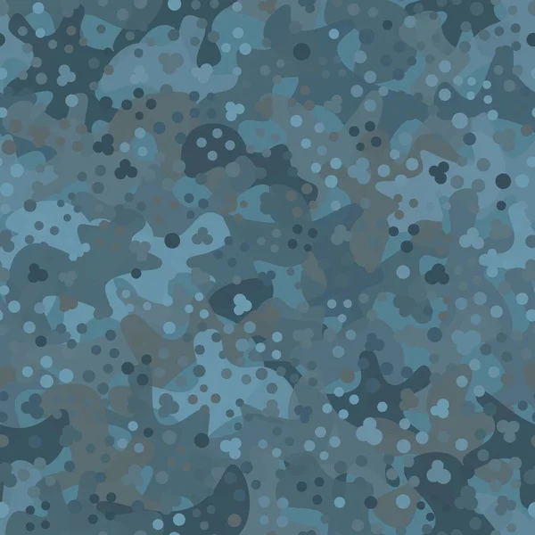 Teal Camouflage Pattern Background 经典的服装风格掩盖迷彩连环画 蓝色灰色城市 海军或空军纹理 设计元素 矢量说明 — 图库矢量图片