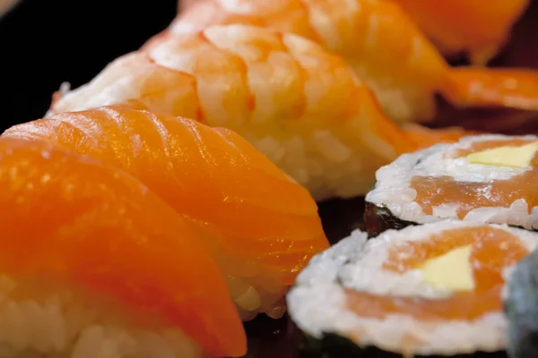 Sushi rolls with vassabi on the plate — Stock Photo, Image