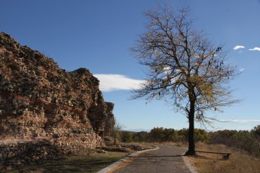 Arkeologlar found.ancient var antik duvar duvar