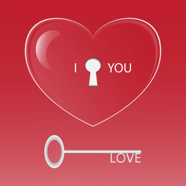 Coeur et clé — Image vectorielle
