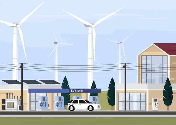 Station Electric City Supply Form Power Plant Renewable Energy Stock Illustration