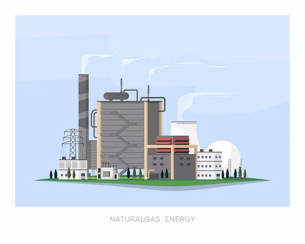 Natural Gas Energy Natural Gas Power Plant Supply Electricity Factory Vector Graphics