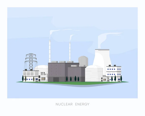 Nuclear Energy Nuclear Power Plant Supply Electricity Factory City Vector Graphics