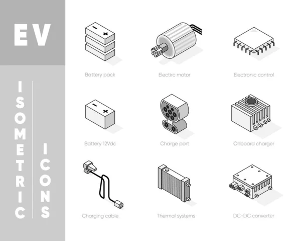 Isometric Icon Car Electric Stock Illustration