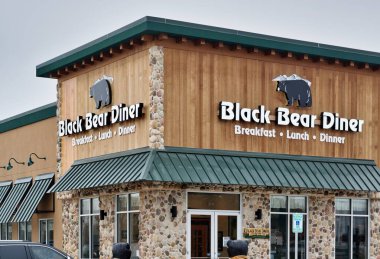Houston, Texas USA 11-20-2020: Black Bear Lokantası Houston, TX 'in dışı. 1995 yılında Batı Amerika 'da kurulan restoran zinciri. 