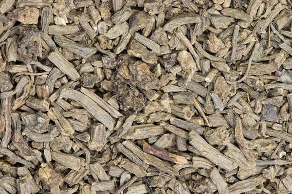 Dried Valerian Root Pieces Valeriana Officinalis Closeup Background Image Traditional — Stockfoto