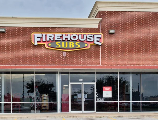 Houston Texas Usa 2021 Firehouse Subs Business Storefront Exterior Houston — Foto Stock