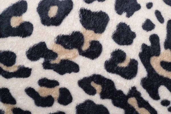 Leopard Skin Pattern Blanket Black White Colors Safari Theme Fabric — Stock Photo, Image