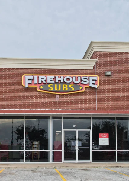 Houston Texas Usa 2021 Firehouse Subs Business Storefront Exterior Houston — Foto Stock