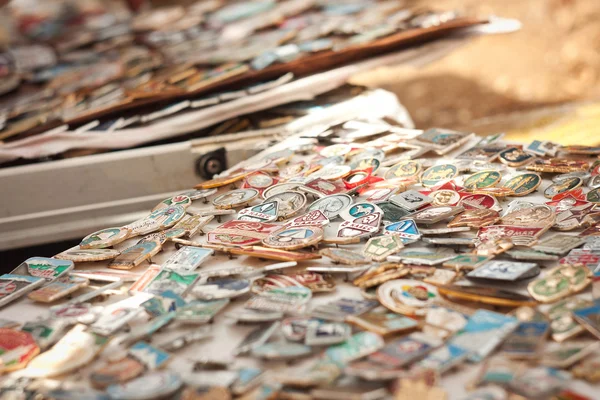 Many different Soviet badge close-up — Stock Photo, Image