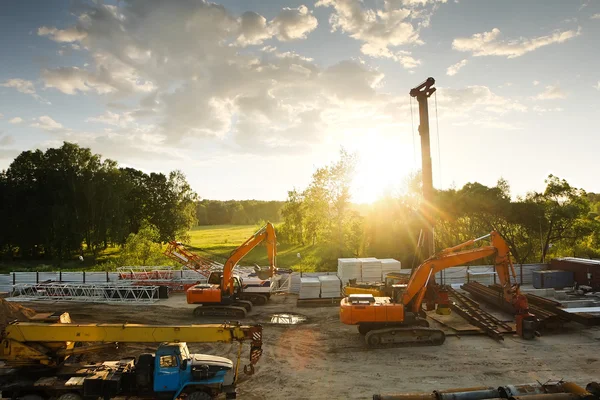 Moderne oranje graafmachine machines — Stockfoto