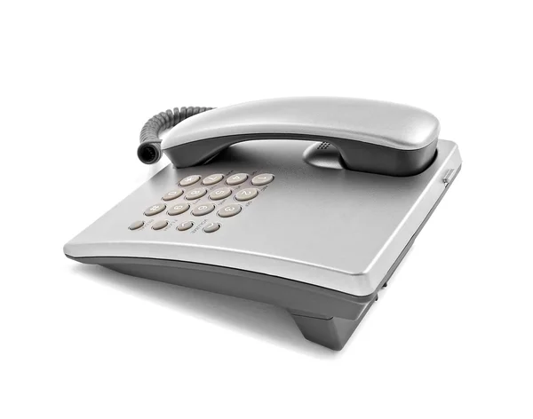 Silver modern telephone — Stock Photo, Image