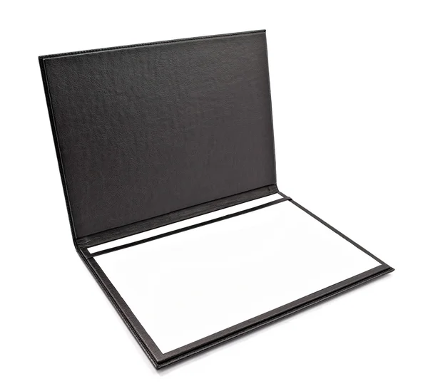 Black leather folder — Stock Photo, Image