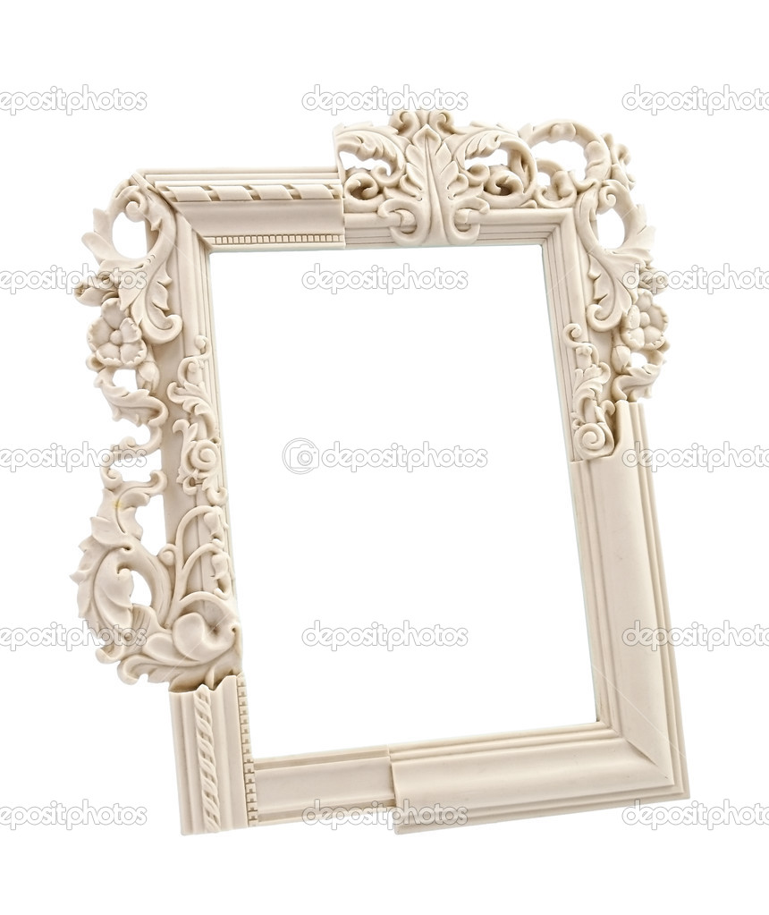 White ornate frame
