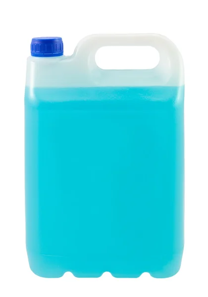Tanica con liquido blu — Foto Stock