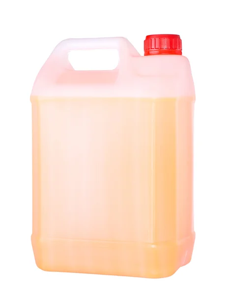 Canister with orange liquid — Stock Photo, Image