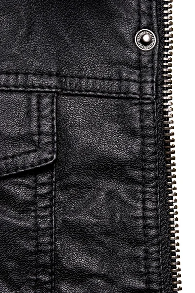 Detalles chaqueta de cuero negro —  Fotos de Stock