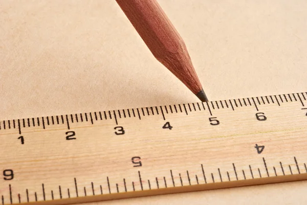 Pencil and ruler — Stock Photo, Image