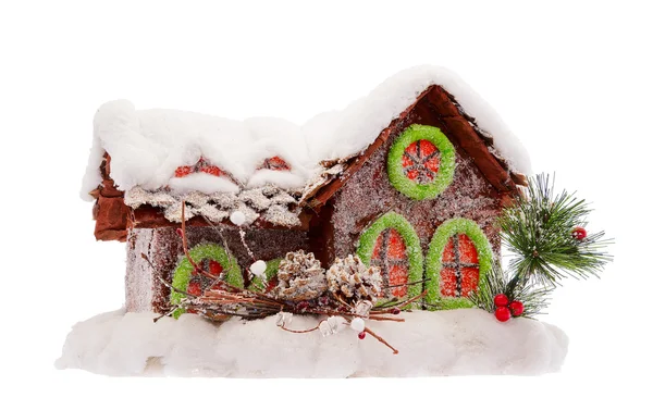 Christmas house covered by snow — Stock Photo, Image