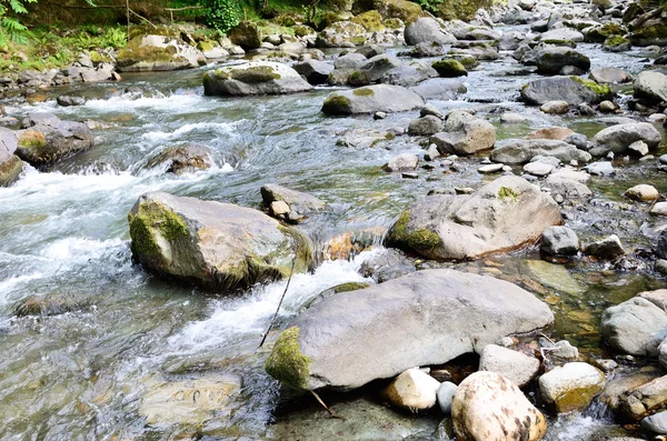 小瀑布在岩石的风景 图库图片