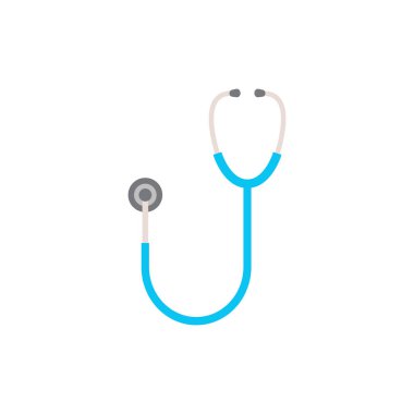 Düz Biçimli Stetoskop Simgesi Vektörü
