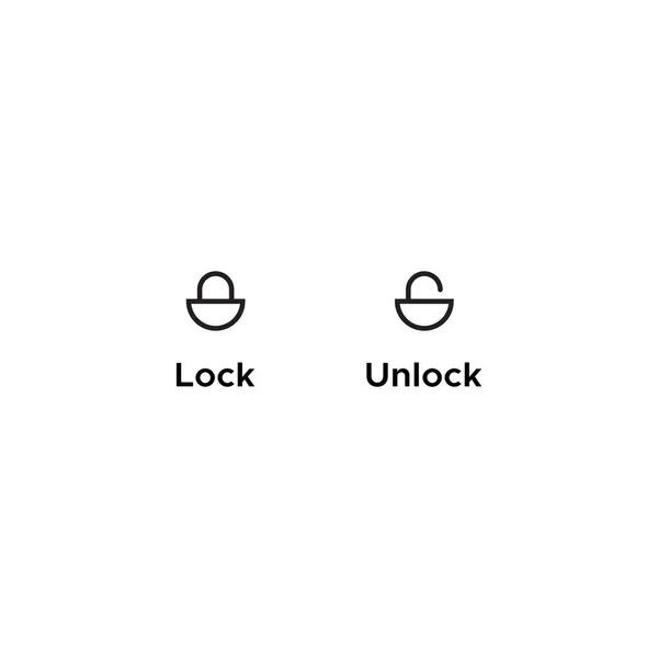 Bloquear Desbloquear Vetor Ícone Padlock Symbol Design —  Vetores de Stock