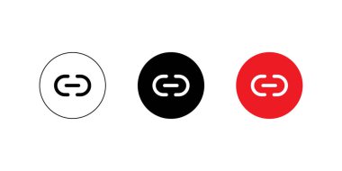 Bağlantı, Zincir Düğmesi Simgesi Vektörü Düz Biçiminde