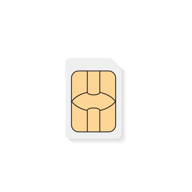 Beyaz Arkaplanda Nano SIM Kart Simgesi Vektörü İzole Edildi